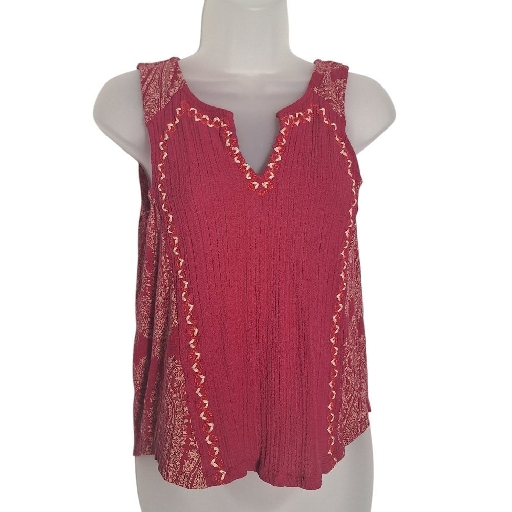 Lucky Brand Tank Top Paisley Boho Cottagecore Fairy Small P Womens